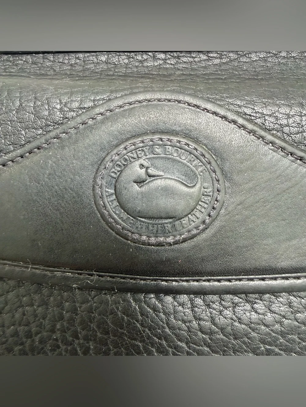 DOONEY & BOURKE VINTAGE PEBBLED ALL WEATHER LEATHER AWL WALLET ORGANIZER BLACK
